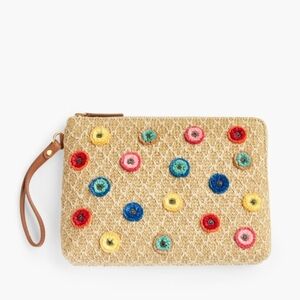 Talbots Woven Floral Straw Wristlet, Multi Color, Womens OS